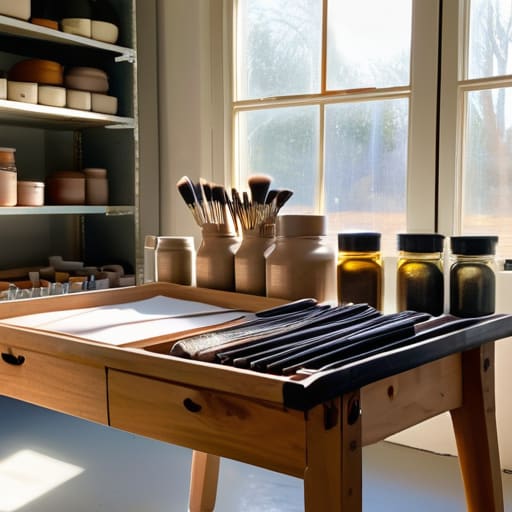 Organizing a studio for The Business of Being an Artist.